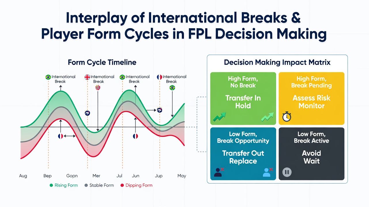 Chart displaying player form trends across multiple international break periods in the Premier League